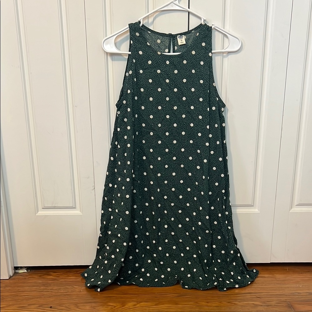 Green Polka Dot Sleeveless Dress